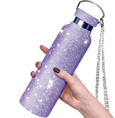 TERMO BOTELLA DE AGUA BRILLOS DIAMOND PURPLE 750 ML - 3