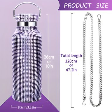 TERMO BOTELLA DE AGUA BRILLOS DIAMOND PURPLE 750 ML - 5