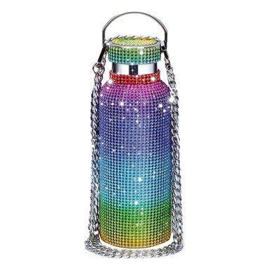 TERMO BOTELLA DE AGUA BRILLOS DIAMOND ARCO IRIS 750 ML - 1