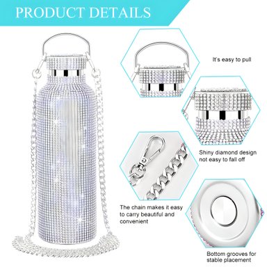 TERMO BOTELLA DE AGUA BRILLOS DIAMOND WHITE 750 ML - 6