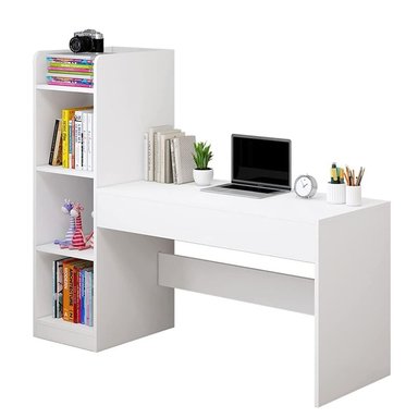 ESCRITORIO BLANCO MODERNO CON LIBRERO - 2