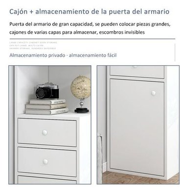 MUEBLE ESQUINERO MULTIFUNCIONAL CON REPISAS ESTANTE CAJONES 180X40X40 - 4