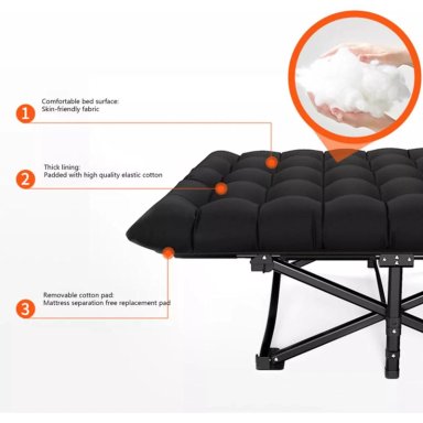 CAMA PORTATIL PLEGABLE RECLINABLE CON COLCHON DESMONTABLE - 5