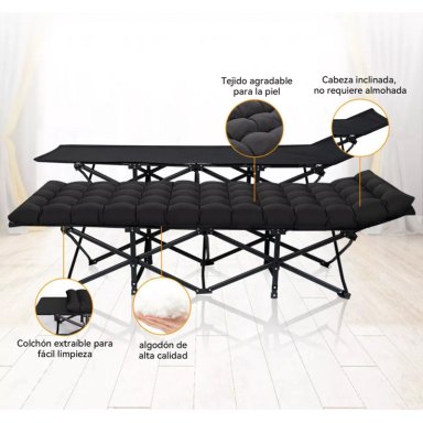 CAMA PORTATIL PLEGABLE RECLINABLE CON COLCHON DESMONTABLE - 6
