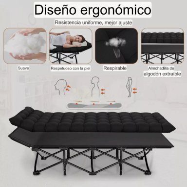 CAMA PORTATIL PLEGABLE RECLINABLE CON COLCHON DESMONTABLE - 7