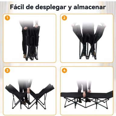CAMA PORTATIL PLEGABLE RECLINABLE CON COLCHON DESMONTABLE - 8