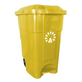 BASURERO  50LT AMARILLO C/PEDAL LORENZINI - 1