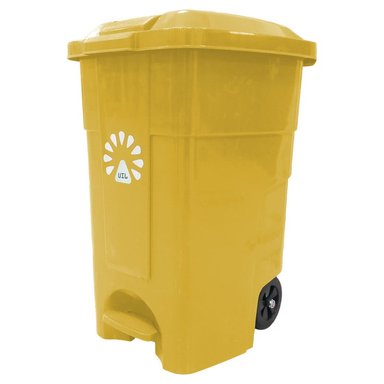 BASURERO  50LT AMARILLO C/PEDAL LORENZINI - 2