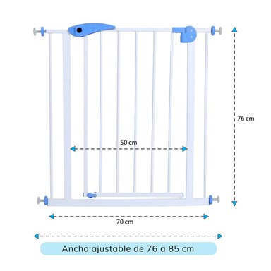 REJA SEGURIDAD ESCALERA PUERTA BEBE MASCOTAS 75-85 CMS ANCHO - 3