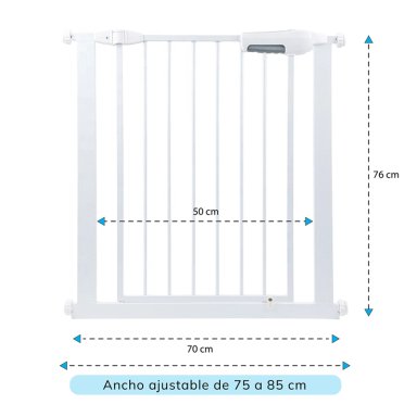 REJA SEGURIDAD ESCALERA PUERTA BEBE MASCOTAS 75-85 CMS ANCHO - 2
