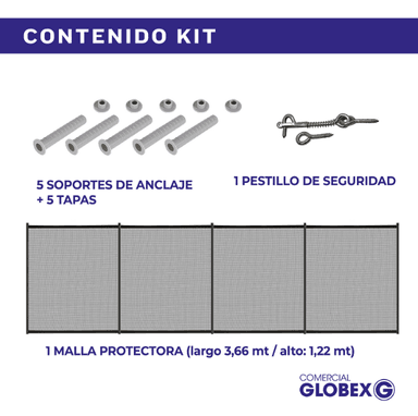 REJA DE SEGURIDAD PARA PISCINA 122CM X 366CM - 3