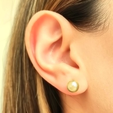 AROS ANDREA COGGIOLA JOYAS BOLA SATINADA 8MM ENCHAPADO ORO 18K - 3