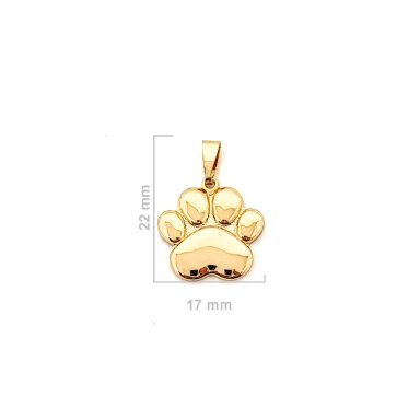 Colgante Huella Perro Grande Enchapado Oro 18K - 2