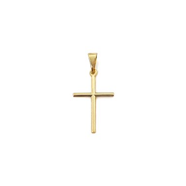 COLGANTE CRUZ TUBO ENCHAPADO ORO 18K - 1