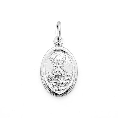 COLGANTE MEDALLA SAN MIGUEL ARCANGEL MINI 7MM PLATA FINA 925 - 1