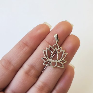 COLGANTE FLOR DEL LOTO PLATA FINA 925 - 2
