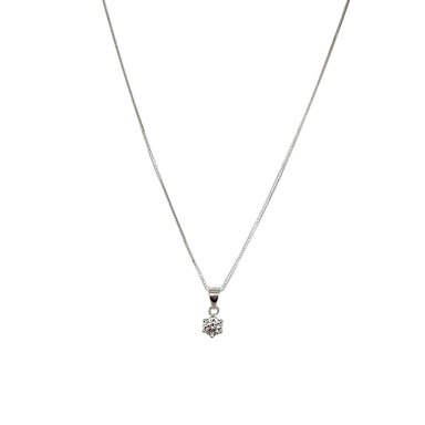 COLLAR ANDREA COGGIOLA JOYAS PLATA FINA 925 PUNTO DE LUZ CIRCÓN BLANCO GRIFAS - 2