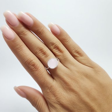 ANILLO ANDREA COGGIOLA JOYAS PLATA FINA 925 SHAKTI CUARZO ROSA #16 - 4
