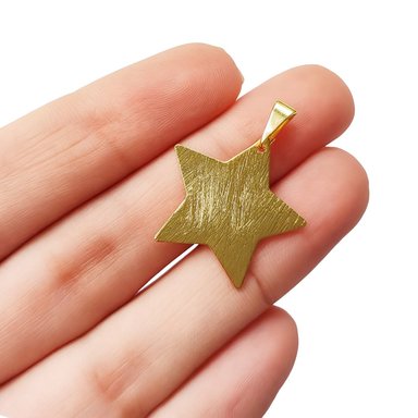 COLGANTE ESTRELLA PLANA ENCHAPADO ORO 18K - 3
