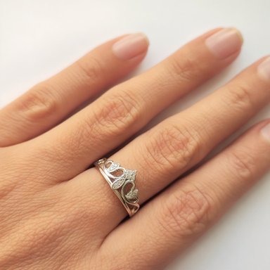 ANILLO ANDREA COGGIOLA JOYAS PLATA FINA 925 CORONA BARBARA #19 - 3