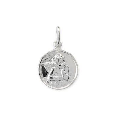 COLGANTE MEDALLA ANGEL PLATA FINA 925 - 2