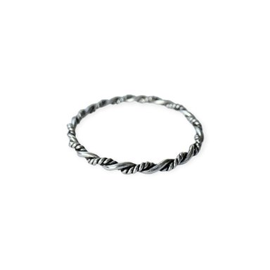 ANILLO ANDREA COGGIOLA JOYAS PLATA FINA 925 ARGOLLA TRENZADO #15 - 1