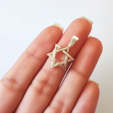 COLGANTE ESTRELLA DE DAVID  16MM PLATA FINA 925 - 3