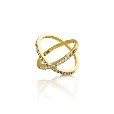 ANILLO ANDREA COGGIOLA JOYAS ENCHAPADO ORO 18K MÓNICA CIRCÓN BLANCO #19 - 1