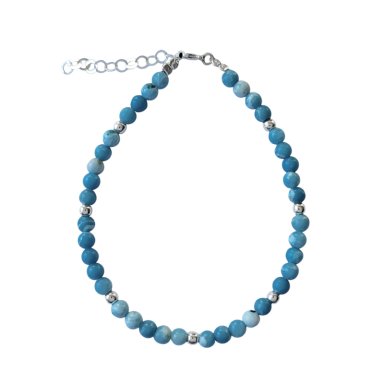 PULSERA ANDREA COGGIOLA JOYAS LARIMAR 4MM PLATA FINA 925 - 1