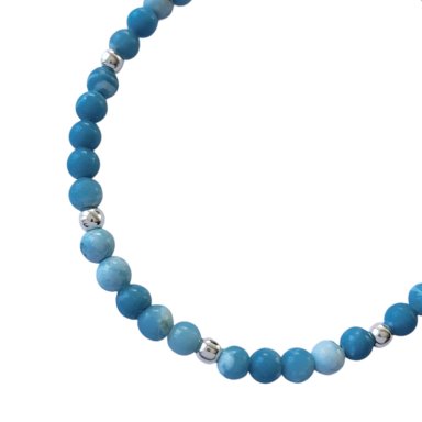 PULSERA ANDREA COGGIOLA JOYAS LARIMAR 4MM PLATA FINA 925 - 2