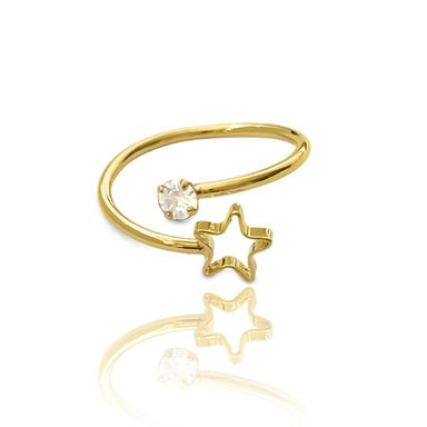 ANILLO ESTRELLA CALADA CIRCON ENCHAPADO ORO 18K - 1