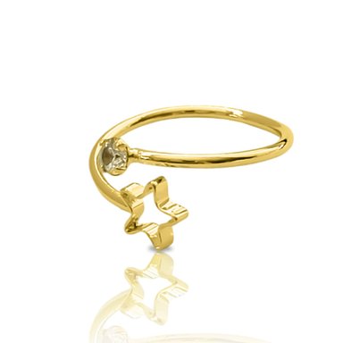 ANILLO ESTRELLA CALADA CIRCON ENCHAPADO ORO 18K - 2
