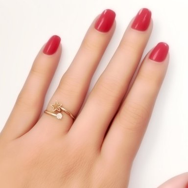 ANILLO ESTRELLA CALADA CIRCON ENCHAPADO ORO 18K - 3