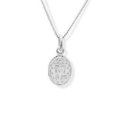 COLLAR MEDALLA VIRGEN RAYOS VENECIANA PLATA FINA 925 - 2