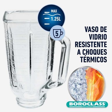 VASO OSTER VIDRIO BOROCLASS 1.25 LT LICUADORAS - 2