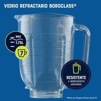 LICUADORA OSTER BLSTPBRGR-052 1500 W 1.75 L IZER MAX VASO VIDRIO BLSTPBRGR - 6