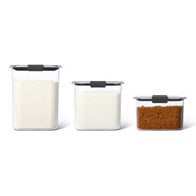SET DE 3 CONTENEDORES HERMÉTICOS RUBBERMAID BRILLIANCE DE 1.8 L, 2.8 L Y 3.7 L - 1