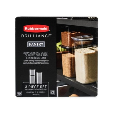 SET DE 3 CONTENEDORES HERMÉTICOS RUBBERMAID BRILLIANCE DE 1.8 L, 2.8 L Y 3.7 L - 4