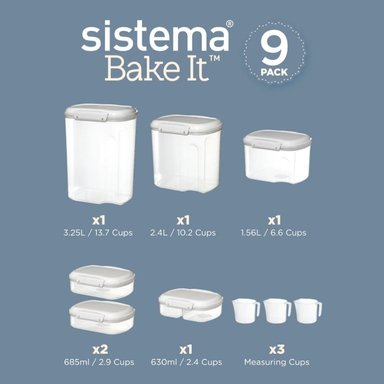 SET DE 9 CONTENEDORES HERMÉTICOS SISTEMA BAKE IT - 4