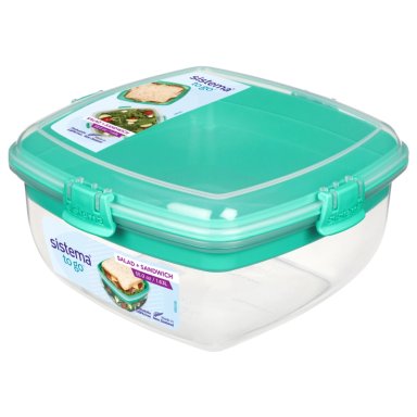 CONTENEDOR PARA ENSALADA + SANDWICH SISTEMA TO GO DE 1.63 L - 1