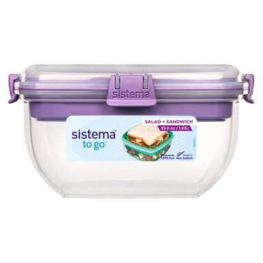 CONTENEDOR PARA ENSALADA + SANDWICH SISTEMA TO GO DE 1.63 L - 5