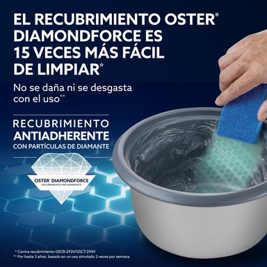 ARROCERA OSTER 7 TAZAS ANTIADHERENTE DIAMONDFORCE CKSTRCB7DFWHT - 6