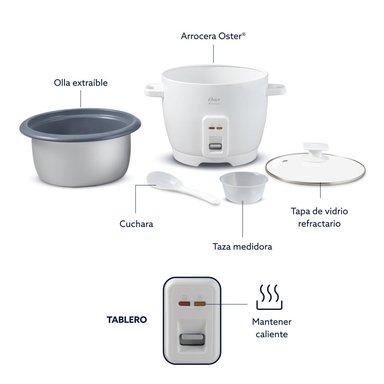 ARROCERA OSTER 7 TAZAS ANTIADHERENTE DIAMONDFORCE CKSTRCB7DFWHT - 10