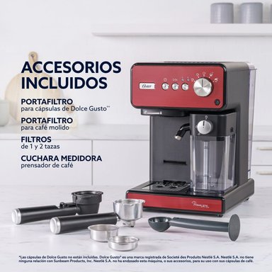 CAFETERA AUTOMATICA OSTER PRIMALATTE ROJA BVSTEM6604R - 7