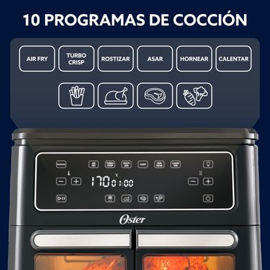 FREIDORA DE AIRE OSTER FLEX 2 ZONAS 11 LT DIAMONDFORCE - 5