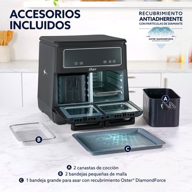 FREIDORA DE AIRE OSTER FLEX 2 ZONAS 11 LT DIAMONDFORCE - 8