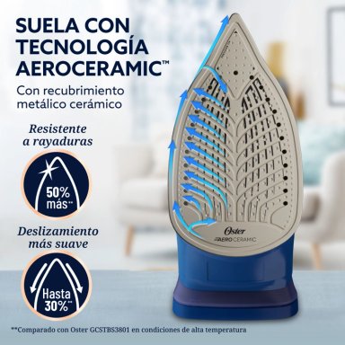 PLANCHA VAPOR OSTER AEROGLIDE ANTIGOTEO AZUL GCSTAC7202 - 5