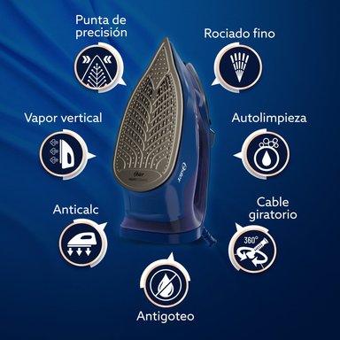 PLANCHA VAPOR OSTER AEROGLIDE ANTIGOTEO AZUL GCSTAC7202 - 6