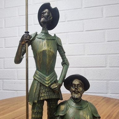 QUIJOTE DE LA MANCHA Y SANCHO 35 CM | Bronce - 2
