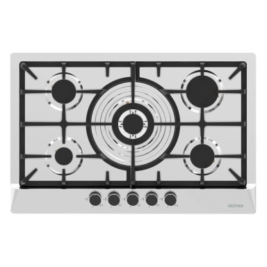 ENCIMERA A GAS GRÖNER 5 PLATOS QEG5W INOXIDABLE DELUXE - 1